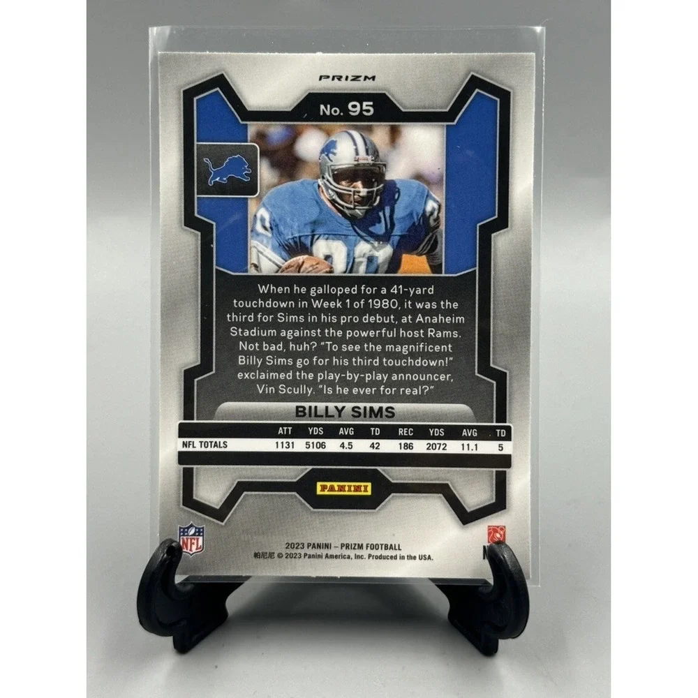 2023 Prizm Billy‎ Simms Silver #95 Detroit Lions